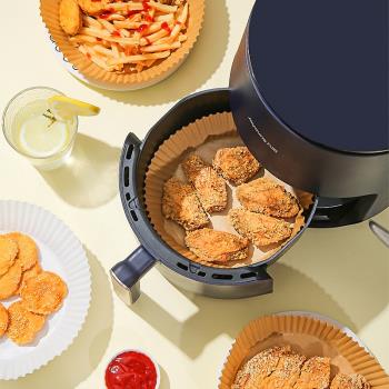 空氣炸鍋專用墊紙圓形食品級墊油紙托耐高溫食物烤箱烘培吸油紙盤