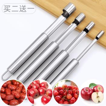 山楂去核器紅棗去核神器櫻桃蘋果去籽器水果工具果肉分離器不銹鋼