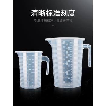 刻度杯小容量加厚型大容量塑料杯帶蓋容器錐形量器毫升洗衣液量杯
