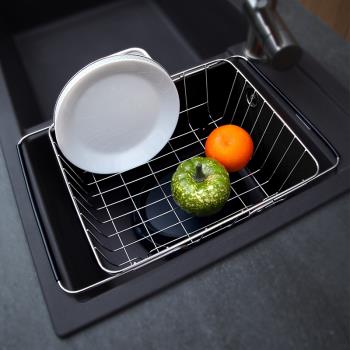 廚房水槽瀝水架伸縮瀝水籃洗菜盆洗碗池瀝碗架置物架收納家用碗筷