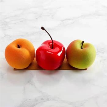 8連櫻桃蘋果立體水果慕斯蛋糕硅膠模具意大利矽膠蛋糕模法甜烘焙