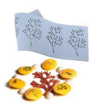 蕾絲鏤空樹葉脆片模具創意菜裝飾分子料理法式葉子巧克力硅膠烘焙