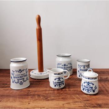 【現貨】日本制 復古花藤圖案陶瓷置物架糖罐小奶盅