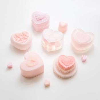 愛皂坊 愛心桃心蛋糕合集硅膠模具食品級DIY手工皂精油皂香矽膠模