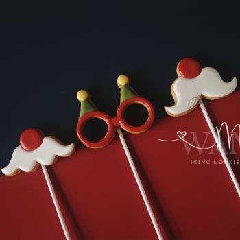 【視頻教程】王小miu老師胡子眼鏡創意有趣表情圣誕節糖霜餅干模