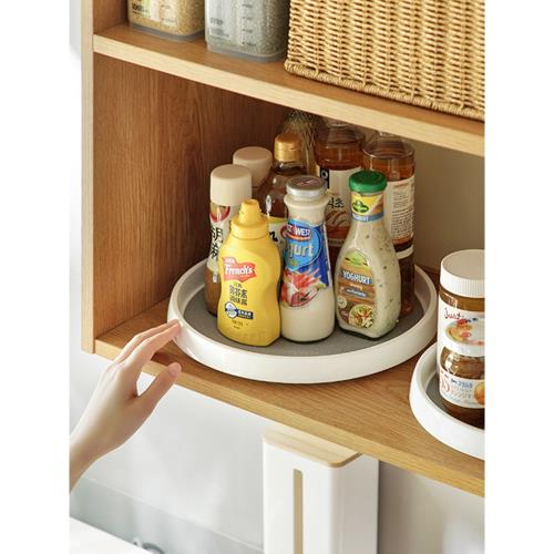 廚房調味料收納架調味品旋轉置物架櫥柜可轉收納托盤