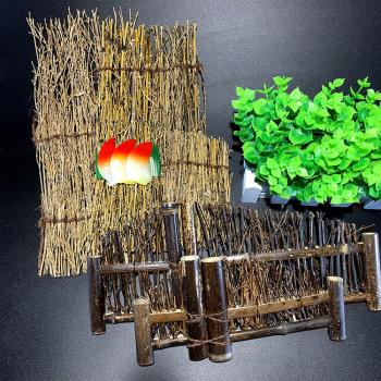 擺盤刺身裝飾品復古竹制竹籬笆擺件日韓料理壽司盤擺竹籬笆竹絲編