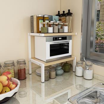 微波爐架置物架雙層廚房臺面收納架2層調料烤箱架家用簡易儲物架