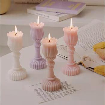 郁金香硅膠模具 韓式ins簡約石膏擺件 diy香薰蠟燭模具伴手禮