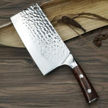 手工鍛打家用菜刀錘紋廚房斬切刀鋒利廚師專用不銹鋼中式切肉刀具