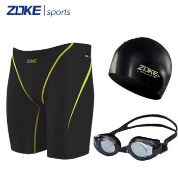 zoke洲克專業訓練五分游泳褲男防水速干抗氯比賽競速平角時尚泳褲