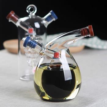 一屋窯油壺家用日式廚房油瓶玻璃防漏食用油瓶調味醬油醋瓶二合一