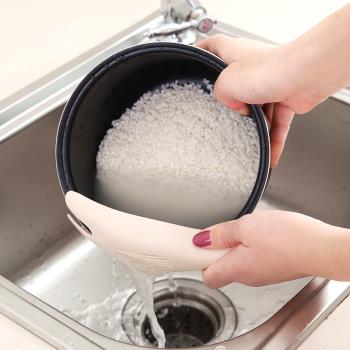 多功能洗米器 家用廚房淘米勺神器塑料不傷手洗米攪拌工具瀝水器