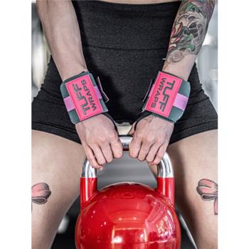 專業健身臥推舉重力量舉彈性加壓防扭傷粉色訓練護腕男女套指綁帶