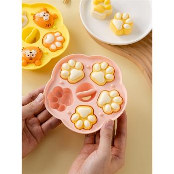 硅膠模具寶寶輔食模具嬰幼兒兔子貓爪香腸食品級卡通烘焙家用磨具