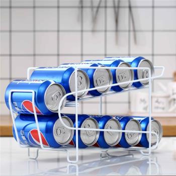 冰箱易拉罐滾動收納架雙層整理架廚房家用桌面置物架子可樂飲料架