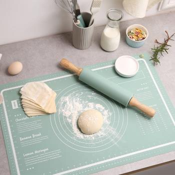 食品級硅膠揉面和面墊廚房家用防滑加厚面包面粉墊烘焙工具搟面杖