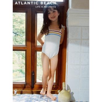 【atlanticbeach度假泳衣】 小吊帶兒童泳衣女溫泉度假親子泳裝