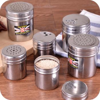 不銹鋼調味罐調料盒可旋轉燒烤調味瓶 胡椒粉佐料罐 辣椒粉撒料罐