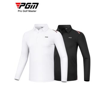 PGM 高爾夫服裝 男士長袖t恤 春夏季衣服翻領polo衫 golf男裝