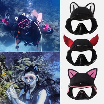 貓咪卡通潛水發帶潛水員裝備卡通潛水帽潛水頭套護耳保暖3mm