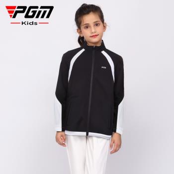 PGM新品兒童高爾夫服裝夏衣服女童防風防雨立領拉鏈青少年外套