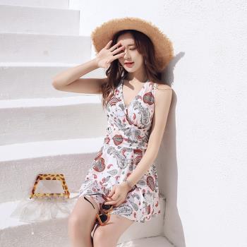 泳衣女裙式連體保守顯瘦韓系ins風聚攏高階感純欲學生溫泉游泳衣