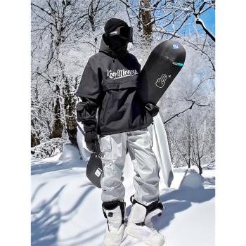 KEEPMONEY美式滑雪服男女單板防水保暖2022新款滑雪套裝滑雪衣褲