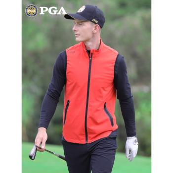 美國PGA 夏春季新品 高爾夫馬甲 男士服裝 運動外套 網格內里男裝