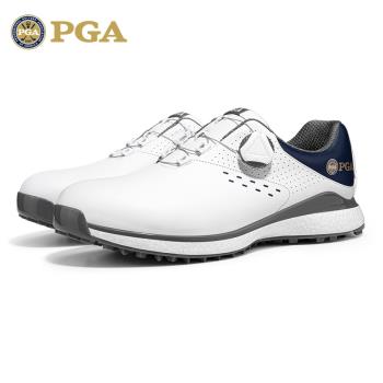 美國PGA 高爾夫男鞋透氣爆米花中底運動鞋旋鈕鞋帶球鞋golf鞋子