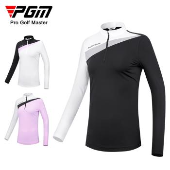 PGM 高爾夫服裝女裝運動上衣夏季休閑golf長袖T恤 修身顯瘦高彈