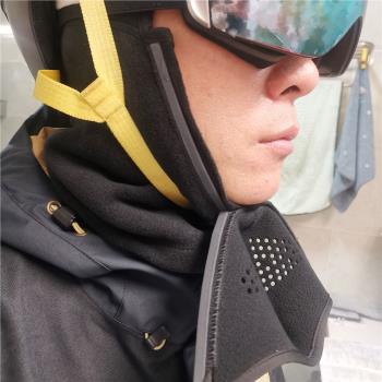 滑雪磁吸面罩防風護臉磁鐵保暖頭套單板雙板抓絨防寒黑色圍脖男女