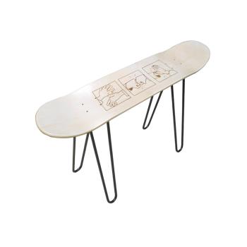 滑板凳子 支架 滑板椅子 鐵藝凳子專業加楓板面 長板可用