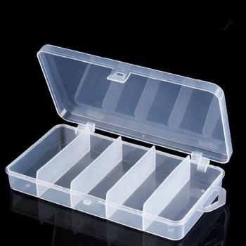 中號塑料單層配件盒透明漁具