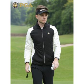 美國PGA高爾夫外套 男士夾棉上衣 衣袖兩側吸光發熱內里防風男裝