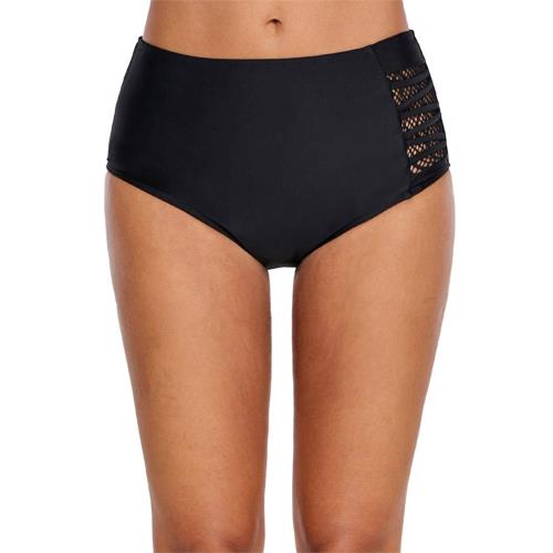 迪拉蒙歐美比基尼泳褲三角高腰褲黑色溫泉短褲度假沙灘褲