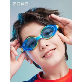 洲克兒童泳鏡男孩防水防霧男童眼鏡zoke青少年游泳鏡專業訓練泳衣