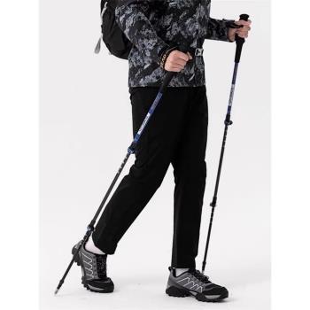 探路者登山杖戶外男女款碳纖維徒步裝備拐杖可伸縮手杖TEKK80741