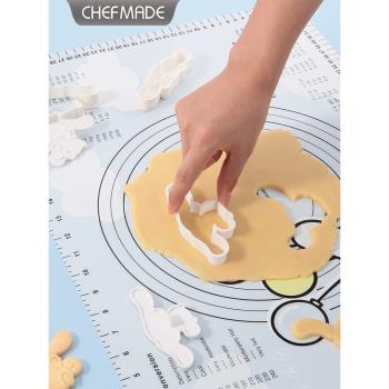 CHEFMADE學廚CL玉桂狗卡通曲奇立體餅干壓模四件套食品級烘焙工具