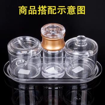 餐廳亞克力塑膠調味罐套裝 透明味精盅糖鹽調料盒 辣椒油缸配勺子