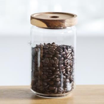相思木蓋玻璃儲物罐耐熱玻璃瓶子雜糧咖啡豆茶葉儲物罐密封罐透明