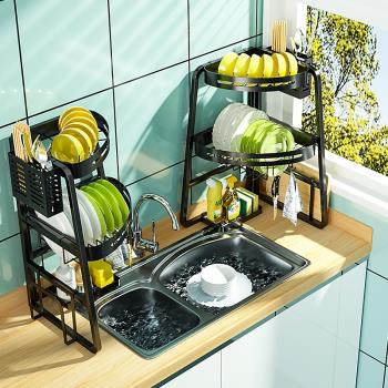 廚房晾碗架收納架水槽上方置物架多功能角落臺面筷子瀝水架碗碟架