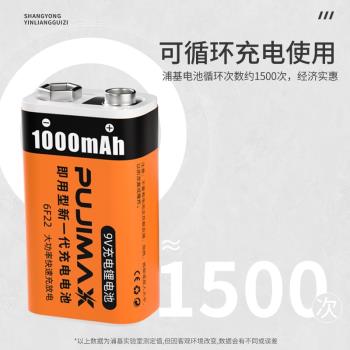 PUJIMAX 9V充電電池充電器快充大容量1000毫安6f22萬用表耳溫吉他