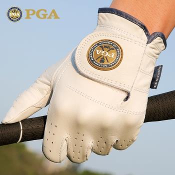 美國PGA 高爾夫手套男士真皮手套 全羊皮手套 魔術貼防滑透氣手套