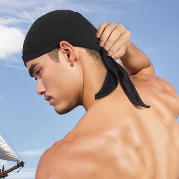 飛魚未來男士泳帽不勒頭舒適透氣布料運動籃球健身頭巾溫泉游泳帽