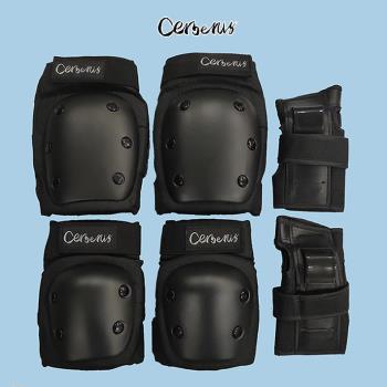 CERBERUS滑板頭盔專業輪滑護具 兒童運動護掌護腕護膝護肘七件套