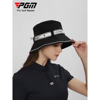 PGM新品高爾夫球帽女士蝴蝶結綁帶漁夫帽 遮陽防曬內里吸汗帶設計