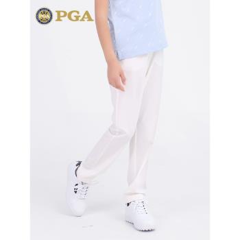 美國PGA兒童高爾夫褲子青少年運動長褲夏球褲速干彈力腰女童裝
