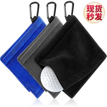 14*14cm高爾夫用品超細纖維磨絨清潔擦桿巾擦球巾戶外運動毛巾2條
