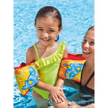 INTEX兒童充氣手臂圈寶寶浮力水袖初學游泳裝備浮漂神器加厚浮圈